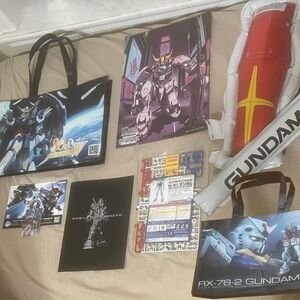 Gundam 30th/45th Anniversary bundle Totes,Inflatables,Poster,Model,Booklet,Card